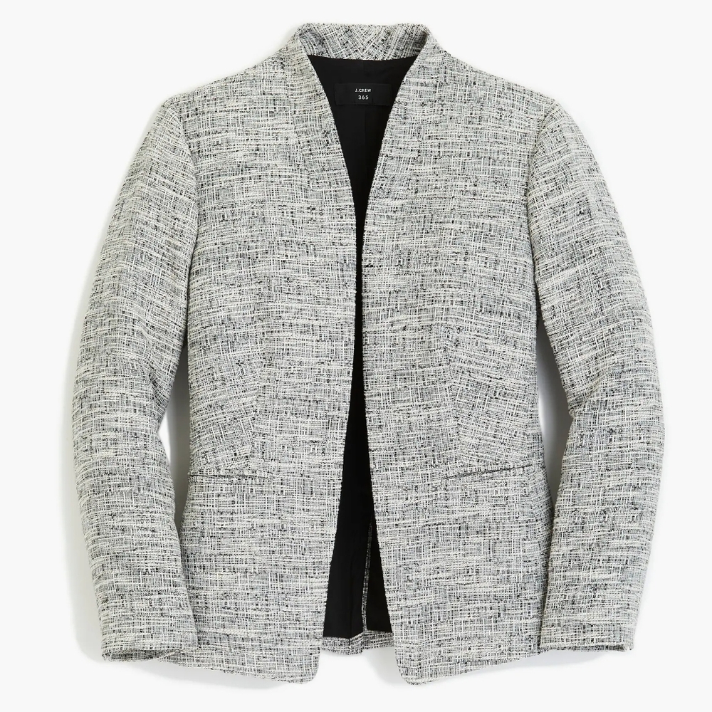 J. Crew Going-out blazer in black-and-white tweed